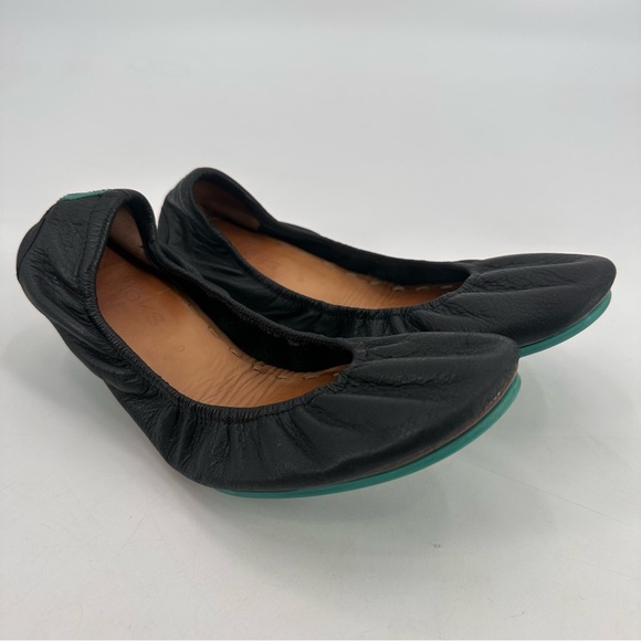 Tieks Black Leather Ballet Flats 9 - Picture 2 of 9